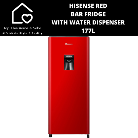 Hisense Red Bar Fridge with Water Dispenser - 177L