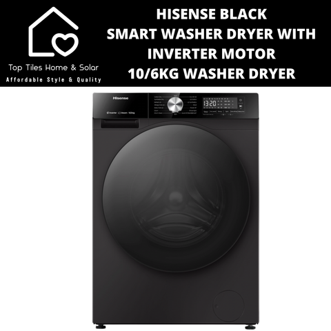 Hisense Black Smart Washer Dryer with Inverter Motor - 10/6kg Washer Dryer
