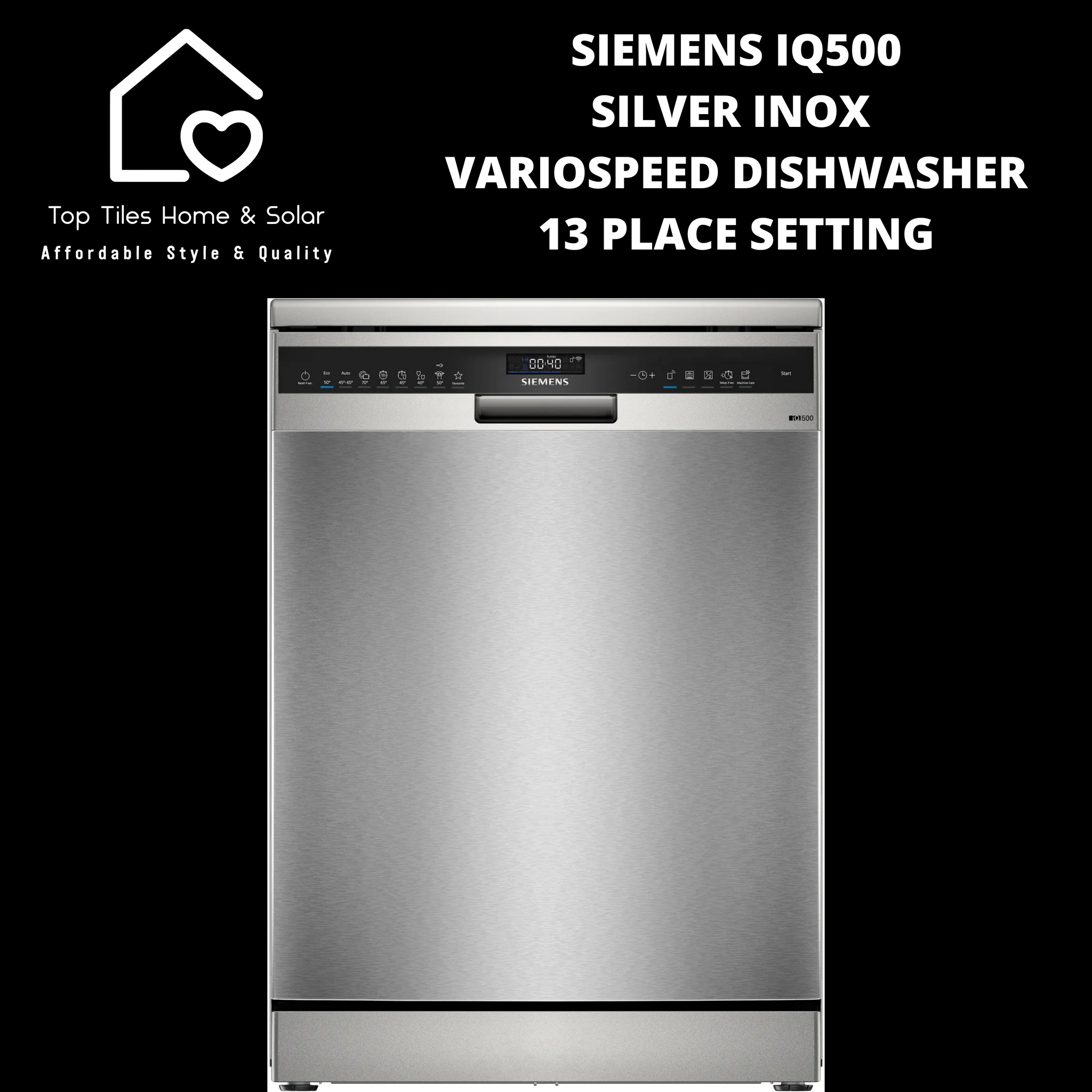 Siemens iQ500 - Silver Inox VarioSpeed Dishwasher - 13 Place Setting