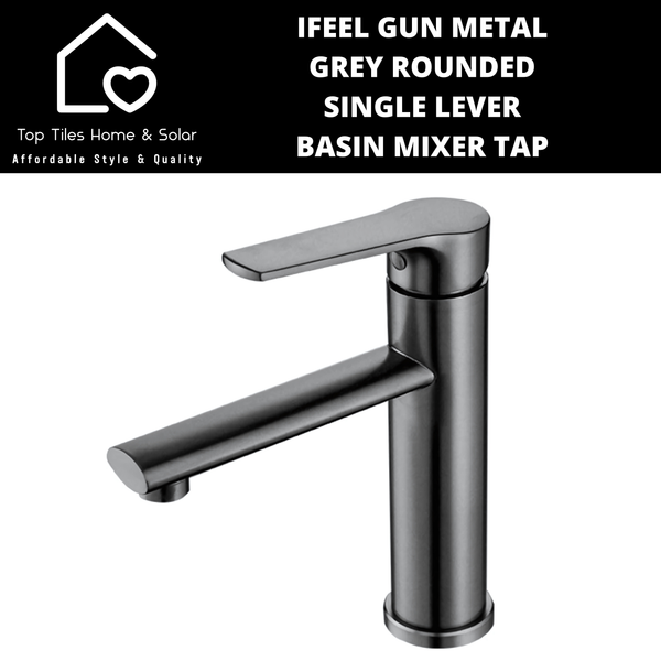 IFeel Gun Metal Grey Rounded Single Lever Basin Mixer Tap