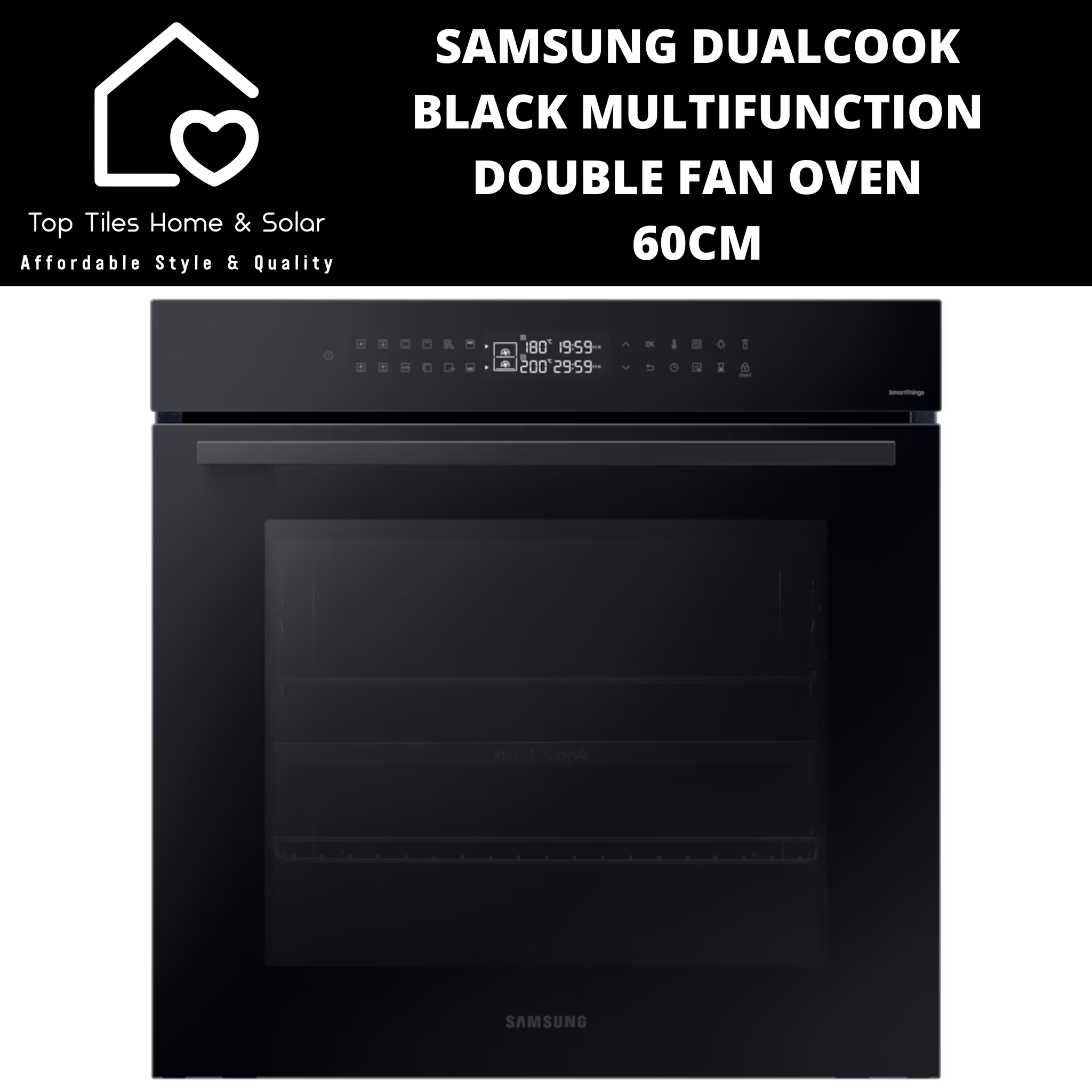 Samsung DualCook Black Multifunction Double Fan Oven - 60cm