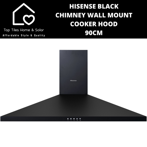 Hisense Black Chimney Wall Mount Cooker Hood - 90cm