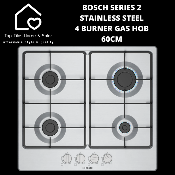 Bosch Series 2 - Stainless Steel 4 Burner Gas Hob - 60cm