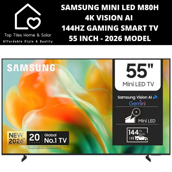 Samsung Mini LED M80H 4K Vision AI 144Hz Gaming Smart TV - 55 Inch 2026 MODEL