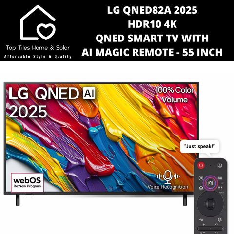 LG QNED82A 2025 HDR10 4K QNED Smart TV with AI Magic Remote - 55 Inch