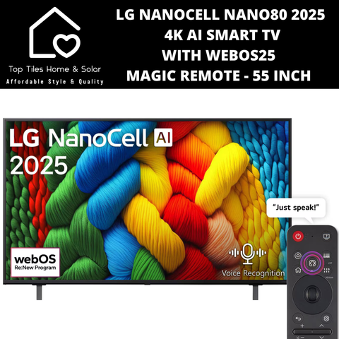 LG NanoCell NANO80 4K AI Smart TV with webOS25 Magic Remote 2025 - 55 Inch