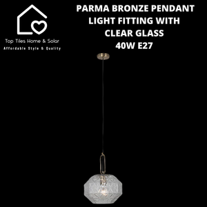 Parma Bronze Pendant Light Fitting with Clear Glass - 40W E27