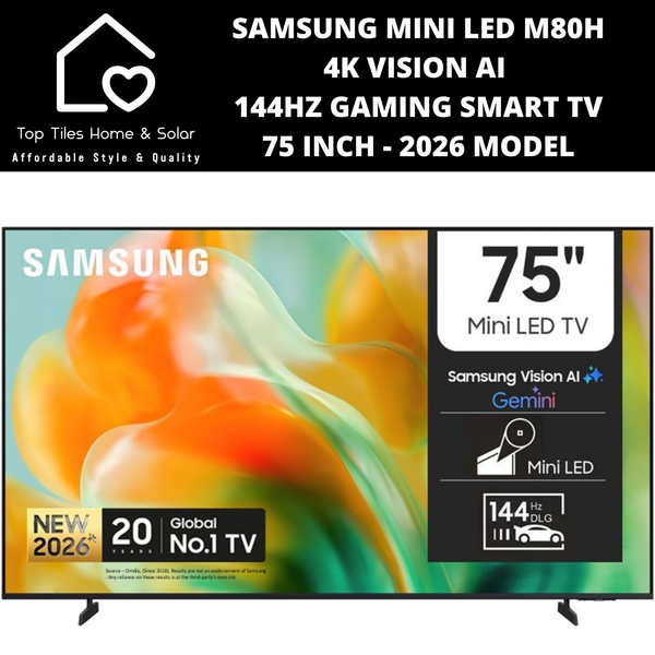 Samsung Mini LED M80H 4K Vision AI 144Hz Gaming Smart TV - 75 Inch 2026 MODEL