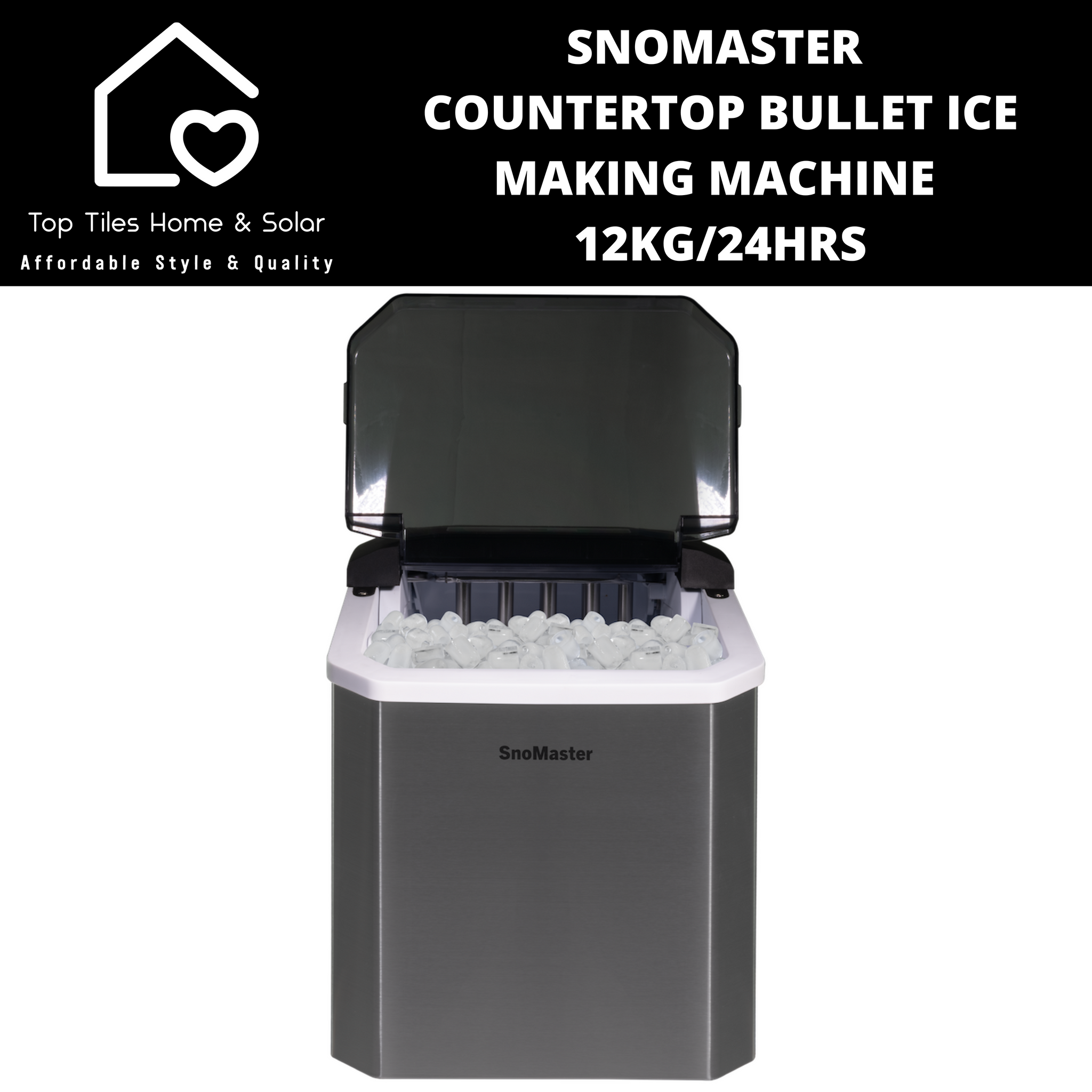 SnoMaster Countertop Bullet Ice Making Machine - 12kg/24Hrs