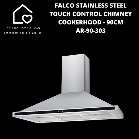 Falco Stainless Steel Touch Control Chimney Cookerhood - 90cm AR-90-303