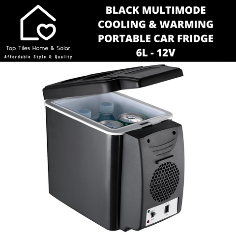 Black Multimode Cooling & Warming Portable Car Fridge - 6L - 12V