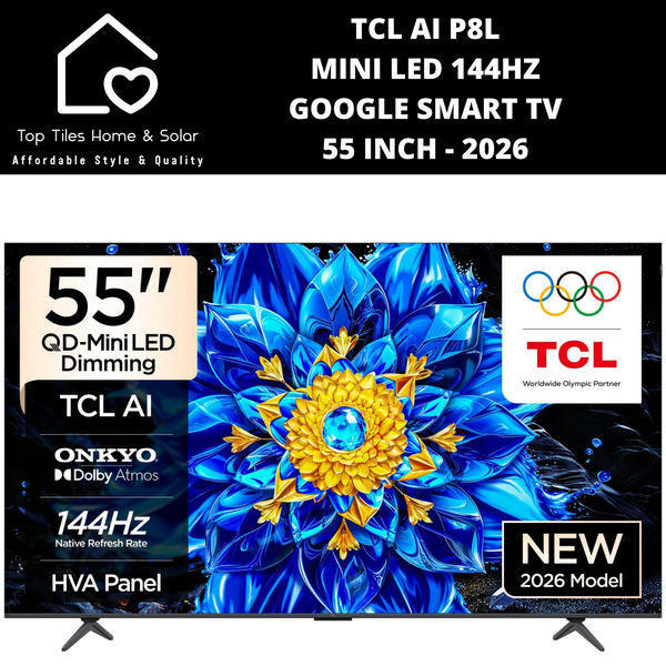 TCL AI P8L Mini LED 144Hz Google Smart TV - 55 Inch