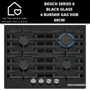 Bosch Series 6 - Black Glass 4 Burner Gas Hob - 60cm