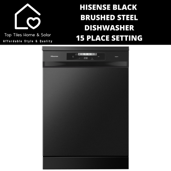 Hisense Black Brushed Steel Dishwasher - 15 Place Setting