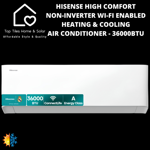 Hisense High Comfort Non-Inverter Wi-Fi Enabled Heating & Cooling Air Conditioner - 36000BTU