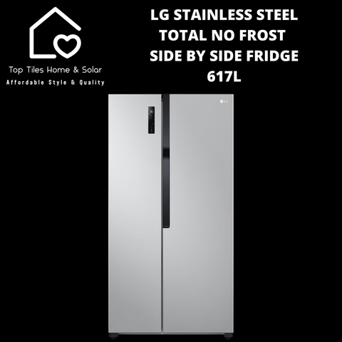 LG Stainless Steel Total No Frost Side by Side Fridge - 617L