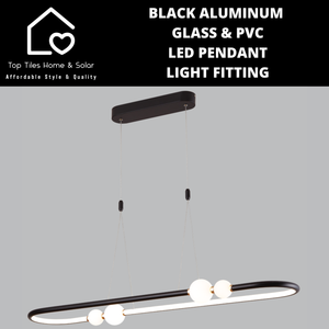 Black Aluminum Glass & PVC LED Pendant Light Fitting
