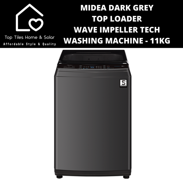 Midea Dark Grey Top Loader Wave Impeller Tech Washing Machine - 11kg