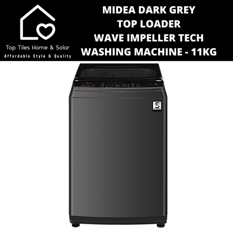 Midea Dark Grey Top Loader Wave Impeller Tech Washing Machine - 11kg