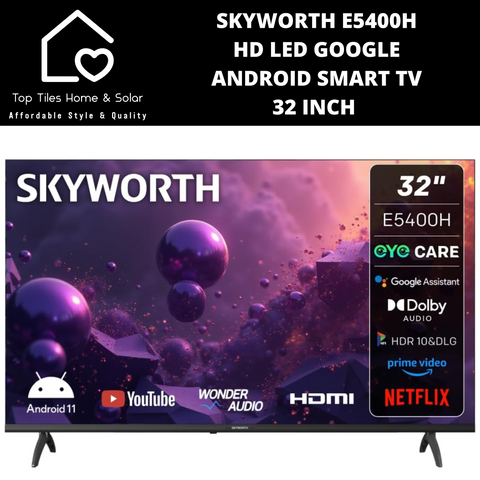Skyworth HD LED Google Android Smart TV - 32 Inch E5400H