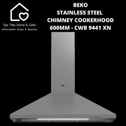 Beko Stainless Steel Chimney Cookerhood - 600mm CWB 9441 XN