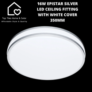 16W Epistar Silver LED Ceiling Fitting with White Cover - 350mm