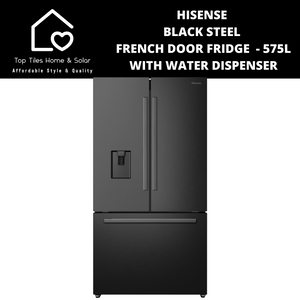 Hisense Black Steel French Door Fridge  - 575L With Water Dispenser