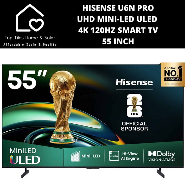 Hisense U6N Pro UHD Mini-LED ULED 4K 120Hz Smart TV - 55 Inch