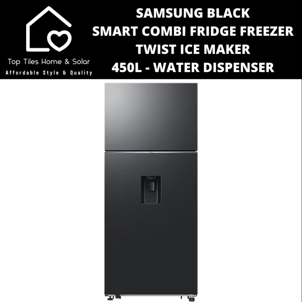Samsung Black Smart Combi Fridge Freezer Twist Ice Maker - 450L Water Dispenser