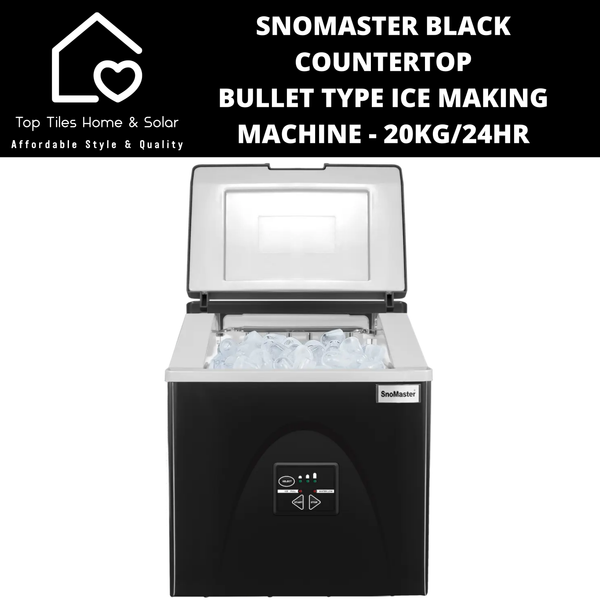 SnoMaster Black Countertop Bullet Type Ice Making Machine - 20kg/24Hr