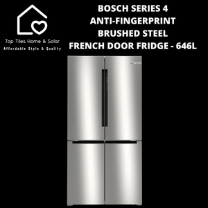 Bosch Series 4 - Anti-Fingerprint Brushed Steel French Door Fridge - 646L