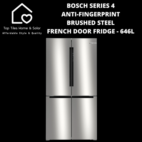 Bosch Series 4 - Anti-Fingerprint Brushed Steel French Door Fridge - 646L