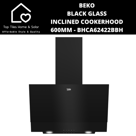 Beko Black Glass Inclined Cookerhood - 600mm BHCA62422BBH