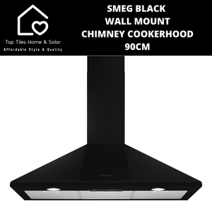 Smeg Black Wall Mount Chimney Cookerhood - 90cm