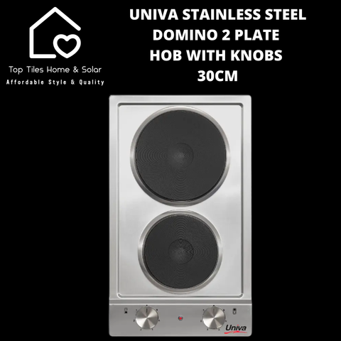Univa Stainless Steel Domino 2 Plate Hob with CP - 30cm