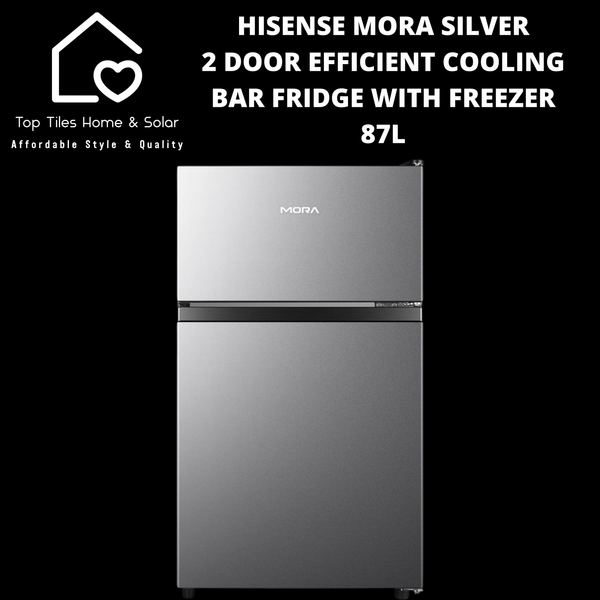 Hisense MORA Silver 2 Door Efficient Cooling Bar Fridge with Freezer - 87L