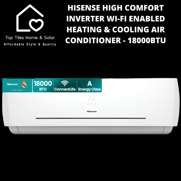Hisense High Comfort Inverter Wi-Fi Enabled Heating & Cooling Air Conditioner - 18000BTU