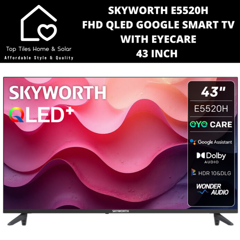 Skyworth FHD QLED Google Smart TV with EyeCare - 43 Inch E5520H