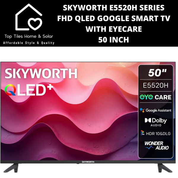 Skyworth E5520H Series FHD QLED Google Smart TV with EyeCare - 50 Inch