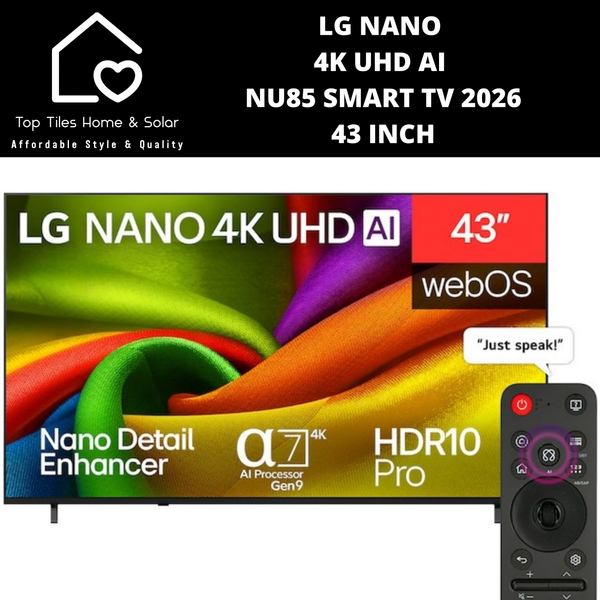 LG NANO 4K UHD AI NU85 Smart TV 2026 - 43 Inch