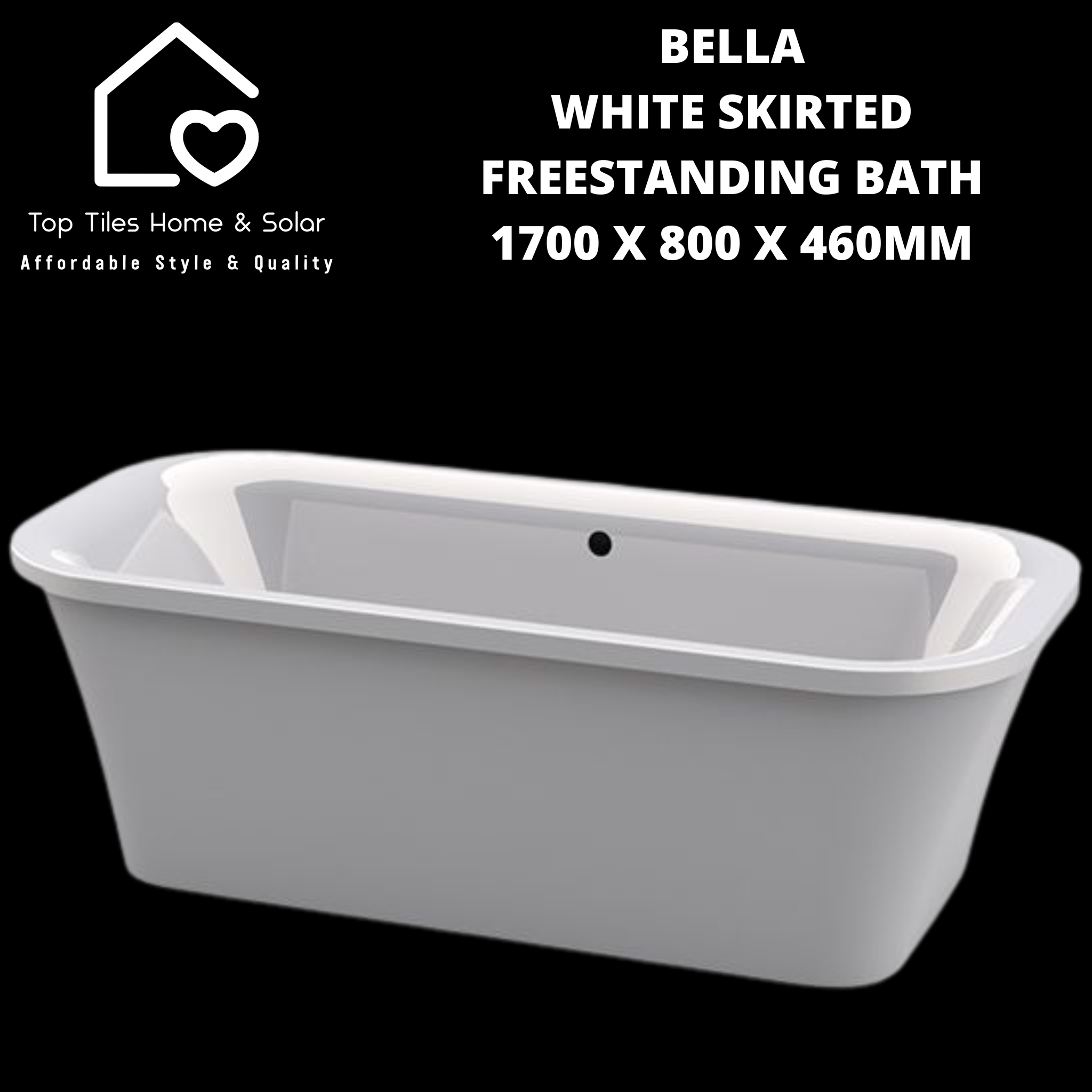 Bella White Skirted Freestanding Bath - 1700 x 800 x 460mm