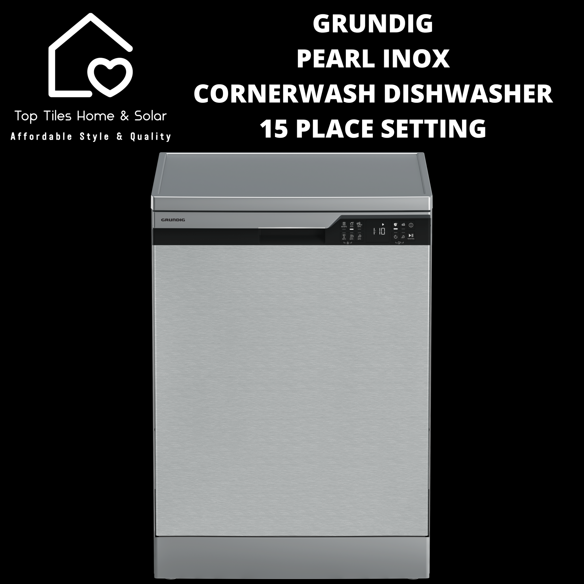 Grundig Pearl Inox CornerWash Dishwasher - 15 Place Setting