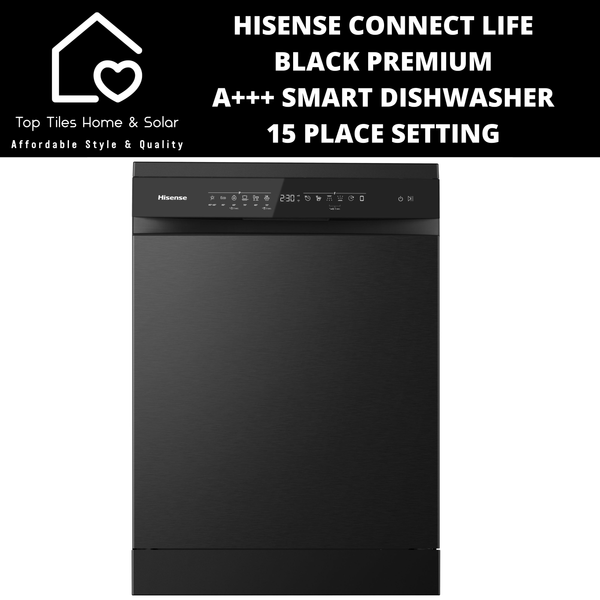 Hisense Black Premium A+++ Smart Dishwasher - 15 Place Setting
