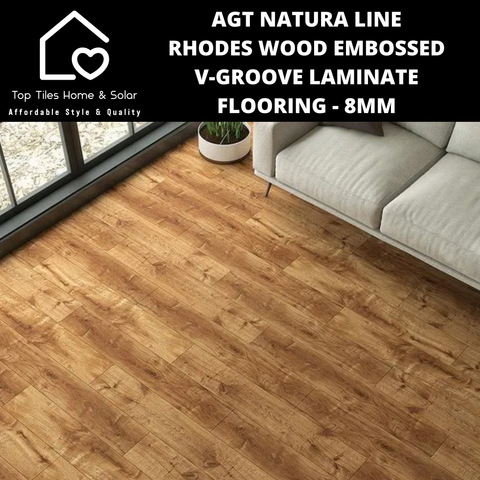 AGT Natura Line Rhodes Wood Embossed V-Groove Laminate Flooring - 8mm