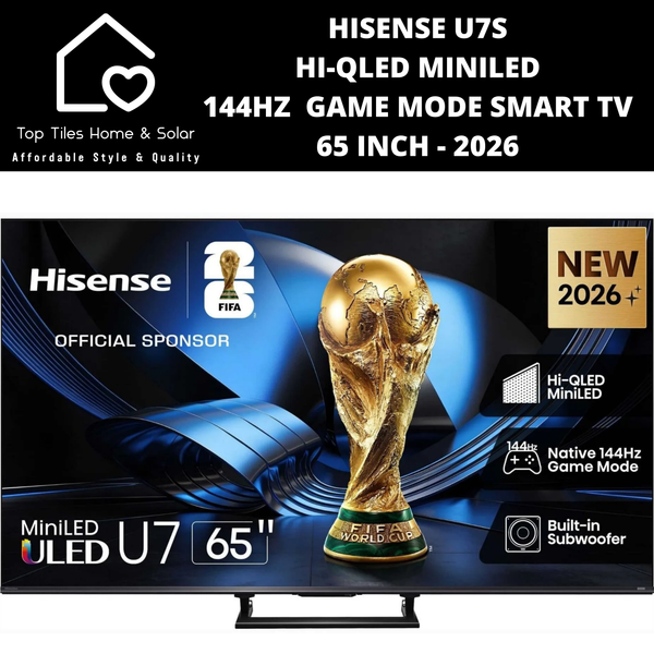 Hisense U7S Hi-QLED MiniLED 144Hz  Game Mode Smart TV - 65 Inch 2026