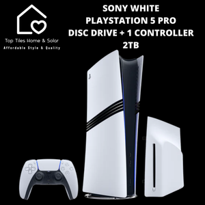 Sony White PlayStation 5 Pro + Disc Drive + 1 Controllers - 2TB