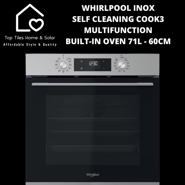 Whirlpool Inox Self Cleaning Cook3 Multifunction Built-In Oven 71L - 60cm