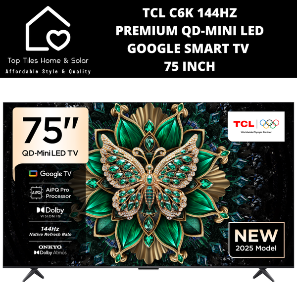 TCL C6K 144HZ Premium QD-Mini LED Smart Google TV - 75 Inch