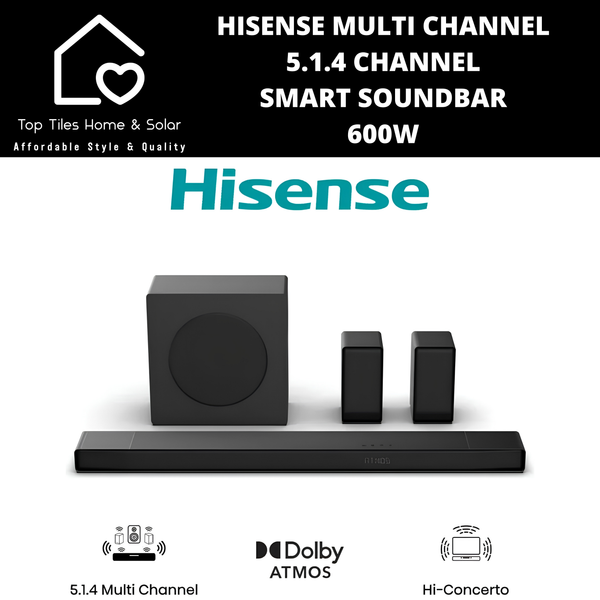 Hisense Multi Channel 5.1.4 Channel Smart Soundbar - 600W