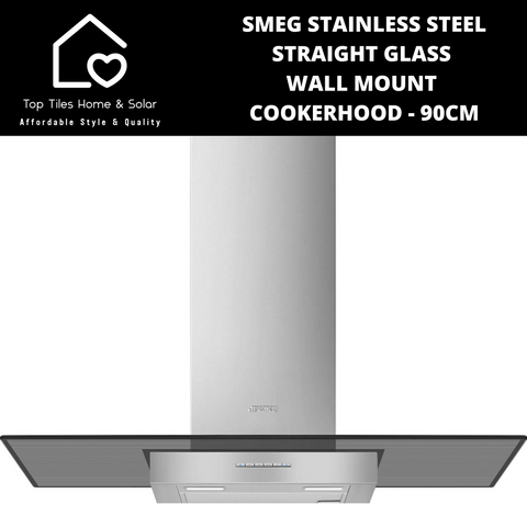 Smeg Stainless Steel Straight Glass Wall Mount Cookerhood - 90cm